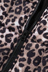 Leopard Quilted Full Zip Stand Collar Puffer Vest